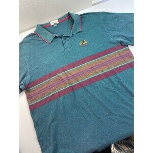 Vintage Y2K IZOD Club Striped Polo Shirt Crest Logo Men’s XXL